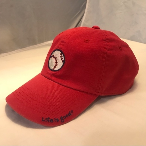 Life is Good Adjustable Red Baseball Cap - Picture 13 of 16